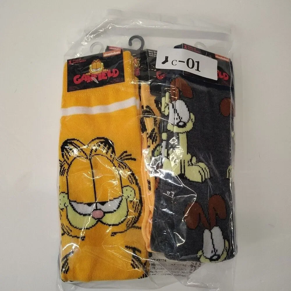 Nickelodeon Garfield and Odie Mens 4 Pack Multicolor Crew Socks Size 6-12 NWT